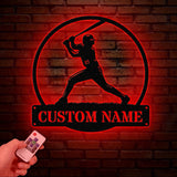 Personalized Softball Pitcher Metal Wall Art Led Lights, Custom Pitcher Girl Sign, Dorm Decoration Birthday Gift, Gift For Daughter