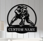 Custom Wrestling Metal Sign with LED Light, Wrestling Coach Gift, Sports Home Decor, Wrestler Birthday or Christmas Gift, Boys Room Decor