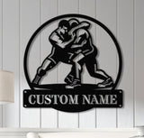 Custom Wrestling Metal Sign with LED Light, Wrestling Coach Gift, Sports Home Decor, Wrestler Birthday or Christmas Gift, Boys Room Decor