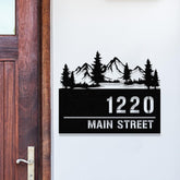Custom Mountain Forest Address Sign, Metal House Number Sign, Personalized Address Plaque, Street Name Sign, Front Door Sign, New Home Gift