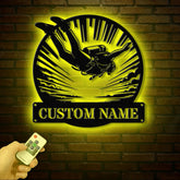 Custom Powered Parachute Metal Sign With LED Lights, Personalized Skydiving Metal Sign, Skydiver Metal Light, Parachute Led Light