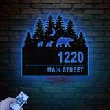 Metal Moutain Bear Address Sign, Custom Address Sign, Metal Bear Sign, Address Numbers, Address Door Hanger, Personal Address Sign