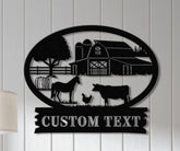 Personalized Metal Farm Sign, Custom Farmhouse Decor, Farm Name Sign | Outdoor Rustic Metal Ranch Sign, Barn Gate Plaque, Custom Farm