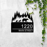 Metal Moutain Bear Address Sign, Custom Address Sign, Metal Bear Sign, Address Numbers, Address Door Hanger, Personal Address Sign