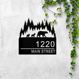 Metal Moutain Bear Address Sign, Custom Address Sign, Metal Bear Sign, Address Numbers, Address Door Hanger, Personal Address Sign