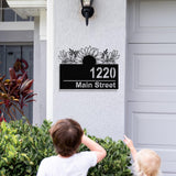 Custom SunFlower Metal Address Sign, Address Plaque, House Number Plaque, Address Number Sign, Metal House Number Sign, Front Porch Sign