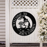 Garden Gnome Metal Name Sign, Outdoor Garden Metal Sign, Metal Name Sign Yard Sign, Family Name Sign, Gnome Garden Sign, Front Porch Decor