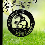 Garden Gnome Metal Name Sign, Outdoor Garden Metal Sign, Metal Name Sign Yard Sign, Family Name Sign, Gnome Garden Sign, Front Porch Decor