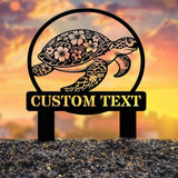 Turtle Custom Metal Sign, Turtle Memorial Stake, Turtle Decor, Garden Decor, Outdoor Sign, Pond Sign, Sympathy Gift, Remembrance Stake