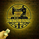 Personalized Floral Sewing Machine Metal Sign, Custom Quilting Sign For Sewing Room Decor, Sewing Machine Sign, Gift for Mom & Grandma