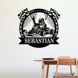 Personalized Go Kart Racing Metal Sign with LED Light, Custom Go Kart Racing Sign, Go Kart Racer Name Sign, Go Kart Gifts, Kart Racer Gift