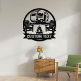 Personalized RV Trailer Metal Sign With LED Light, Custom Camping Name Metal Wall Art For Campsite Decor, Happy Campers Sign, Camper Gift