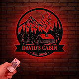 Personalized Cabin Sign, Lodge Decor, Forest Cabin Metal Sign, Custom Family Name Sign, Last Name Sign, Housewarming Gift, Gift for Dad