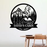 Personalized Cabin Sign, Lodge Decor, Forest Cabin Metal Sign, Custom Family Name Sign, Last Name Sign, Housewarming Gift, Gift for Dad