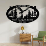 Wildlife Eagle Scene Metal Sign with Led Lights, Metal Wall Hanging, Eagle Home Decor, Metal Wall Art Decor, Homewarming Gifts