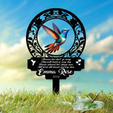 Personalized Hummingbird Memorial Garden Stake, Metal Garden Marker, Cemetery Decoration, Grave Marker, Memorial Gift, Sympathy Gift