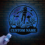 Personnalized Reef Metal Wall Art with Led Lights, Fish Coral Reef Metal Wall Decor, Reef Metal Sign, Aquarium Sign, Fish Lover Gift