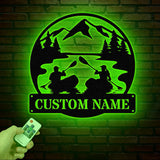 Personalized Kayak Lake House Metal Wall Art LED Lights, Custom Kayak Name Sign Home Decor, Kayak Metal Sign, Housewarming Gift