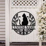 Cat Metal Wall Decor - Moon Cat Metal Wall Art - Black Cat Metal Sign for Home - Cat Lover Wall Decor & Gift for Cat Lovers, Christmas Gifts