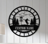 Personalized Disc Golf Metal Sign with LED Lights: Custom Name Sports Wall Art
