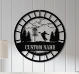 Personalized Disc Golf Metal Sign with LED Lights: Custom Name Sports Wall Art
