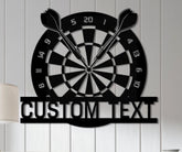 Custom LED Dartboard Metal Sign - Personalized Dart Player Name Wall Art - Game Room Decor - Sports Wall Hanging for Home