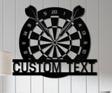 Custom LED Dartboard Metal Sign - Personalized Dart Player Name Wall Art - Game Room Decor - Sports Wall Hanging for Home