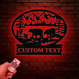 Personalized Bear Metal Sign: Cabin Decor, Hunter Gift