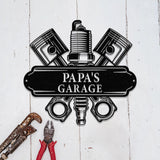 Personalized LED Papa's Garage Sign, Custom Metal Workshop Sign, Dad or Grandpa Gift, Papa's Workshop Wall Art, Gift for Dad