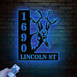 Personalized Goat Address Sign: Metal Farmhouse Decor