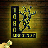 Personalized Goat Address Sign: Metal Farmhouse Decor