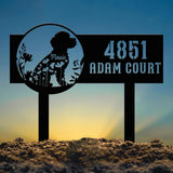 Custom Floral Dog Metal Address Stake, Personalized House Number Sign, Address Plaque, Dog Decor, Front Door Sign, Dog Lover Gifts