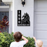 Custom Horse Address Sign, Horse Sign, Ranch Address Sign, Barn Address Sign, Metal Address Sign, Horse Lover Gifts. Farmhouse Decor