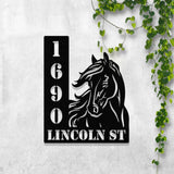 Custom Horse Address Sign, Horse Sign, Ranch Address Sign, Barn Address Sign, Metal Address Sign, Horse Lover Gifts. Farmhouse Decor