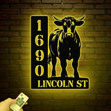 Custom Metal Cow Address Sign: Farmhouse Decor