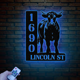 Custom Metal Cow Address Sign: Farmhouse Decor