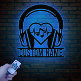 Personalized Headphones Metal Wall Sign, Custom Earphones Metal Art, Decor for Music Lovers, Gifts for Recording Studios, Musical Wall Art