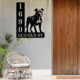 Personalized Pitbull Dog House Number, Pet Home Number Metal Wall Sign, Animal Outdoor House Address Sign, Dog Home Address Sign