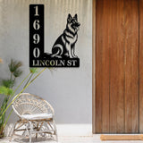 Personalized German Shepherd Dog House Number, Pet Home Number Metal Wall Sign, Animal Outdoor House Address Sign, Dog Home Address Sign