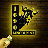 Custom Goat Address Metal Sign, Personalized Farm House Decor, Animal Outdoor House Address Sign, Farm Sign, Housewarming Gift