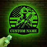 Custom US Lineman Metal Wall Art with LED Light, Personalized Electrical Worker Name Sign, Electrician Home Decor, Birthday Gifts, Dad Gifts