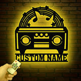 Custom Retro Radio Metal Wall Art With LED Light, Personalized Radio Name Sign Decor For Room, Radio Metal LED Decor, Vintange Wall Decor