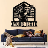 Custom US Lineman Metal Wall Art with LED Light, Personalized Electrical Worker Name Sign, Electrician Home Decor, Birthday Gifts, Dad Gifts