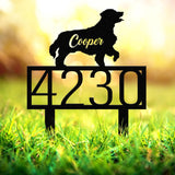 Custom Metal Dog Address Stake, Every Dog Breed Address Sign, Personalized House Number Sign, Address Plaque, Dog Decor, Front door Sign