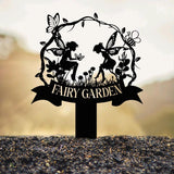 Custom Fairy Metal Garden Sign, Flower Garden Sign, Fairy Garden Stake, Outdoor Garden Yard Decor, Metal Fairy Garden Art, Gardener Gift