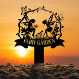 Custom Fairy Metal Garden Sign, Flower Garden Sign, Fairy Garden Stake, Outdoor Garden Yard Decor, Metal Fairy Garden Art, Gardener Gift