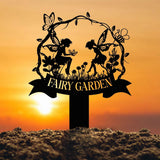 Custom Fairy Metal Garden Sign, Flower Garden Sign, Fairy Garden Stake, Outdoor Garden Yard Decor, Metal Fairy Garden Art, Gardener Gift