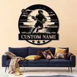 Custom Lacrosse Metal Wall Art LED Light, Personalized Lacrosse Player Name Sign Home Decor, Lacrosse Lover Home Bedroom Wall Art