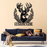 Custom Whitetail Deer Metal Sign with Led Lights, Custom Deer Forest Metal Sign, Last Name Sign, Deer Sign, Cabin Sign, Gift for Dad