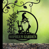Personalized Floral Garden Gnome Yard Sign, Custom Gnome Gifts, Gnome Metal Art, Yard Decor, Outdoor Lawn Decor, Garden Decor